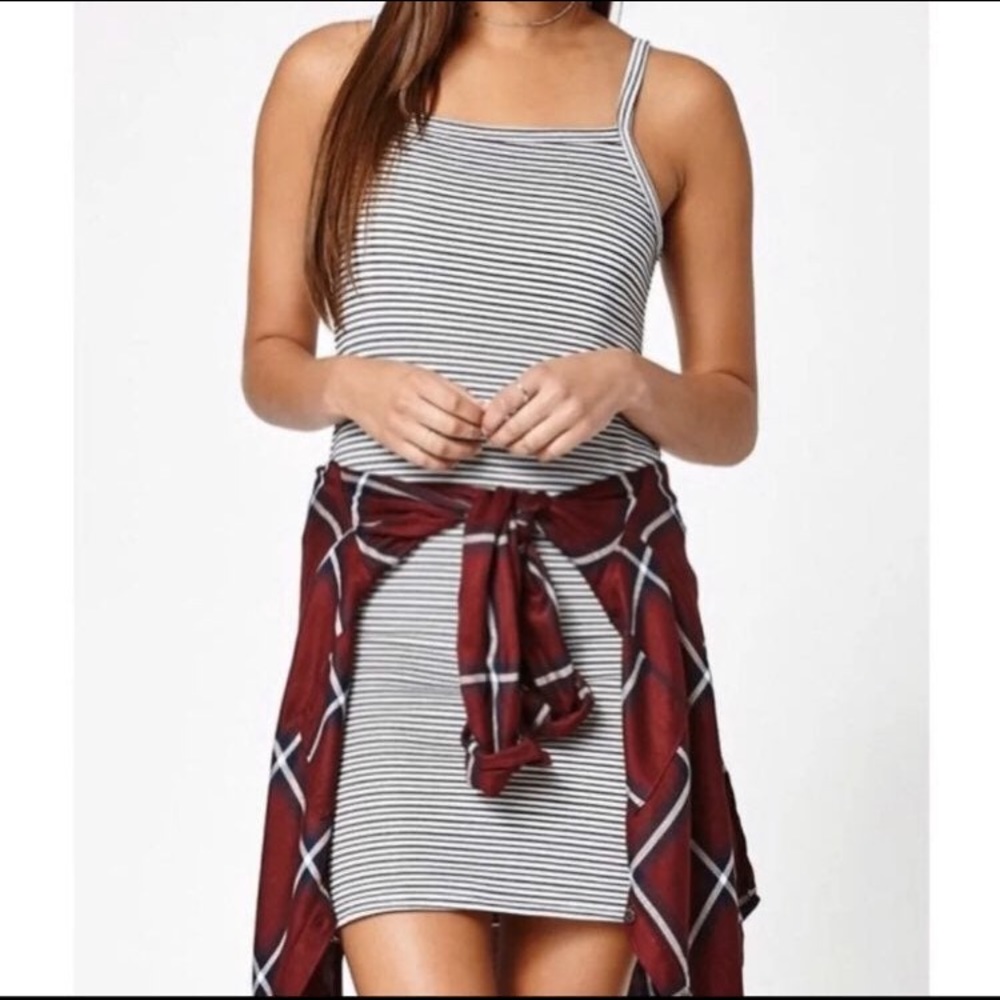 Kendall and Kylie Mini Bodycon Striped Dress